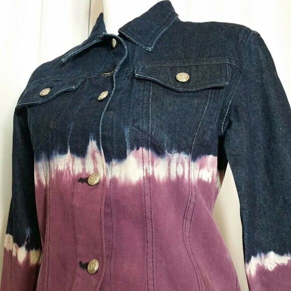 Karl Kani KK2 Bohemian Jean Jacket Small Purple Tie Dye - Picture 5 of 10